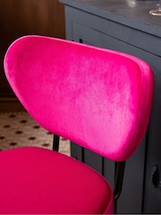 Rockett St George Hot Pink Velvet Perfect Adjustable Height Bar Stool - Image 3 of 9