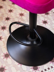 Rockett St George Hot Pink Velvet Perfect Adjustable Height Bar Stool - Image 5 of 9