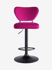 Rockett St George Hot Pink Velvet Perfect Adjustable Height Bar Stool - Image 6 of 9