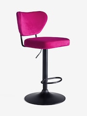 Rockett St George Hot Pink Velvet Perfect Adjustable Height Bar Stool - Image 7 of 9