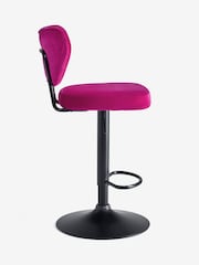 Rockett St George Hot Pink Velvet Perfect Adjustable Height Bar Stool - Image 8 of 9