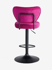 Rockett St George Hot Pink Velvet Perfect Adjustable Height Bar Stool - Image 9 of 9