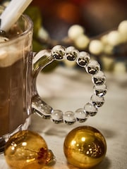 Dibor Set of 4 Clear Ribbed Glass Mug - Image 4 of 6