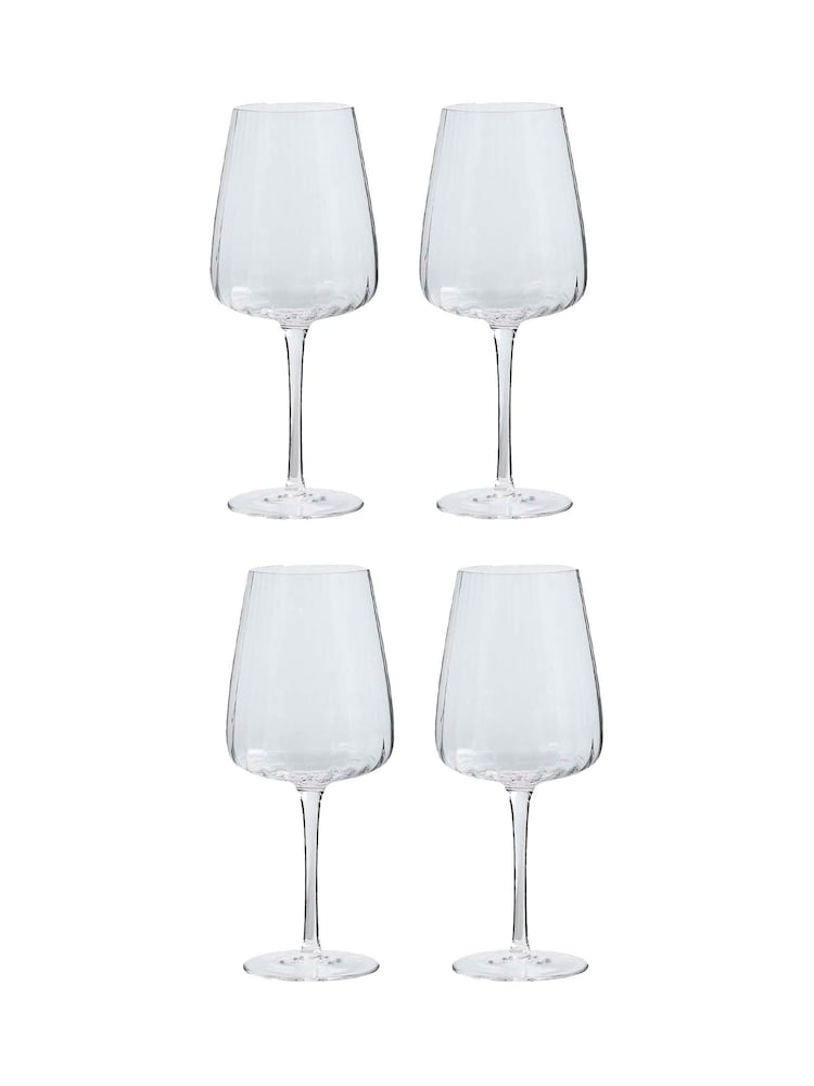 Dibor Set of 4 Clear Bevelled Wine Goblets - Image 5 of 5