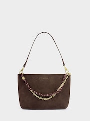 Katie Loxton Brown Suedette Cord Small Shoulder Bag - Image 2 of 5