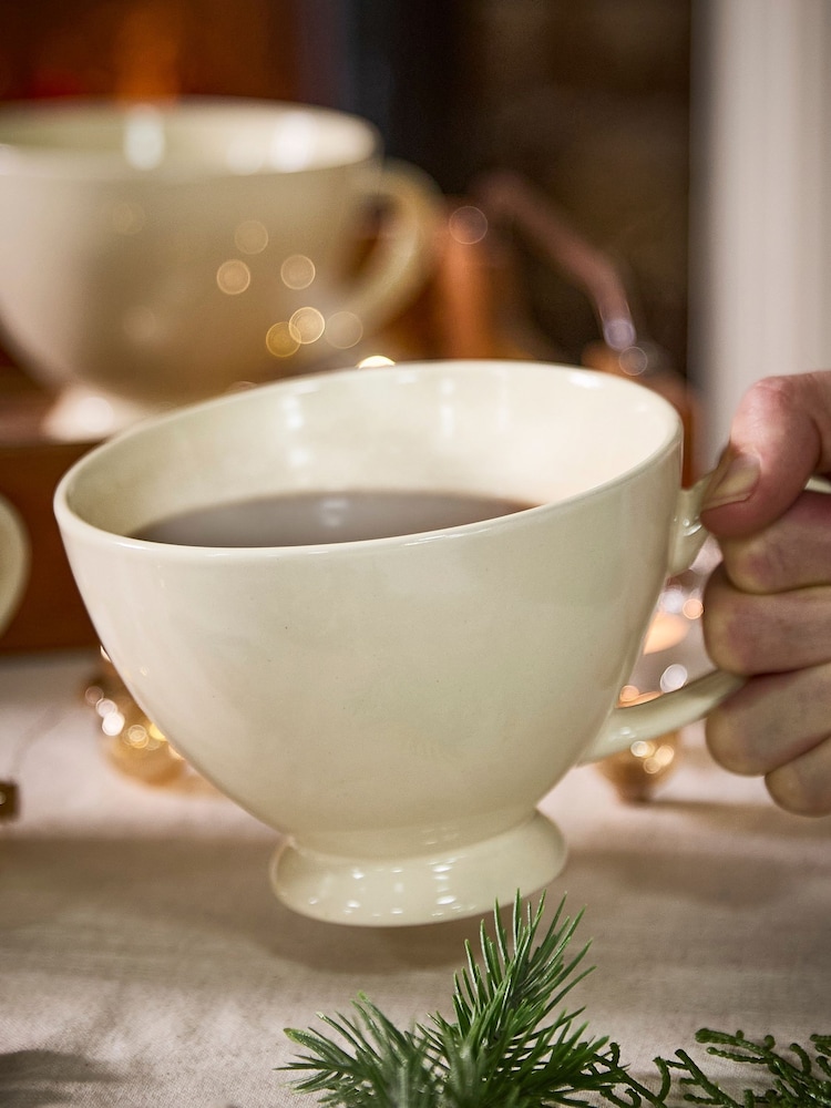 Dibor White Cream Footed XL Mug - Image 1 of 5