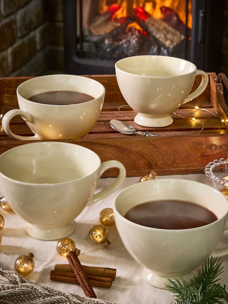 Dibor White Cream Footed XL Mug - Image 5 of 5