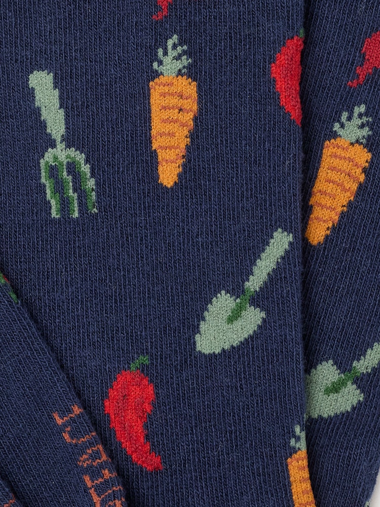 FatFace Navy Vegetable Socks - Image 2 of 2 FatFace Navy Vegetable Socks - Image 2 of 2
