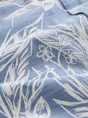 Blue All Over Print Leaf Short Sleeve Revere Collar Shirt (3-16yrs) - Image 4 of 4