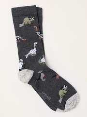 FatFace Grey Halloween Dino Socks - Image 1 of 1