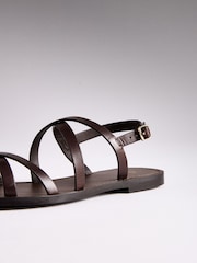 The Set Strappy Slingback Casual Sandals Brown Leather - Image 6 of 7
