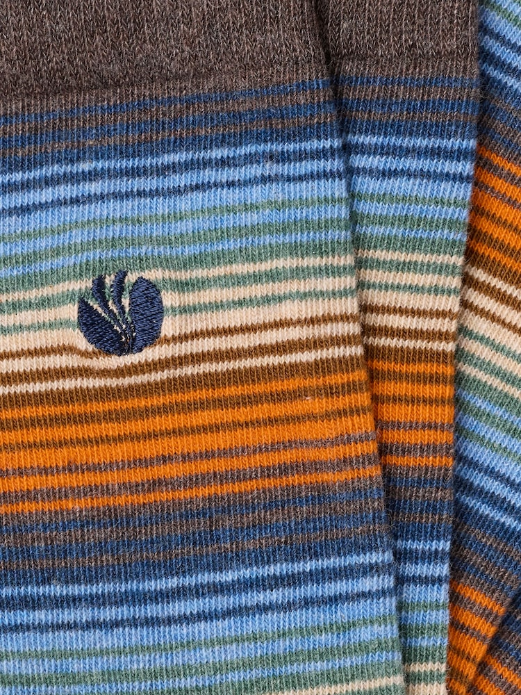 FatFace Brown Striped Socks - Image 2 of 2