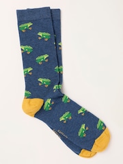 FatFace Navy Frog Socks - Image 1 of 2