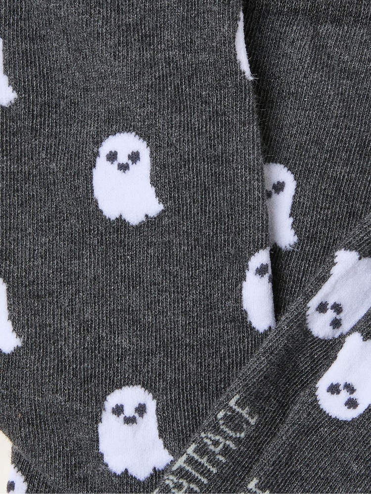 FatFace Grey Halloween Ghost Socks - Image 2 of 2 FatFace Grey Halloween Ghost Socks - Image 2 of 2