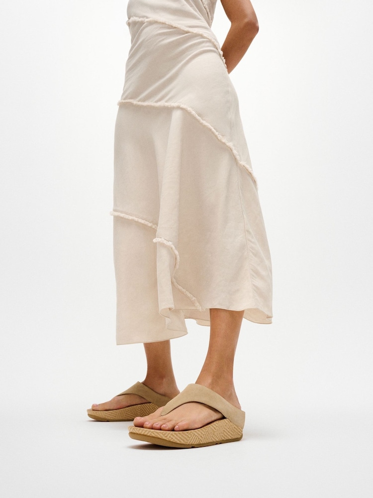 FitFlop Brown Lulu Lux Graphic Weave Suede Toe-Post Sandals - Image 1 of 4