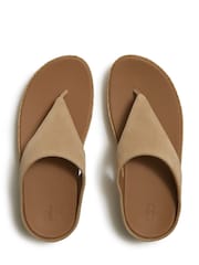 FitFlop Brown Lulu Lux Graphic Weave Suede Toe-Post Sandals - Image 3 of 4