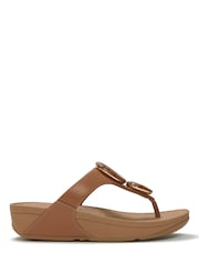 FitFlop Brown Lulu Marbled Stone Toe Post Sandals - Image 5 of 8