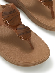 FitFlop Brown Lulu Marbled Stone Toe Post Sandals - Image 7 of 8