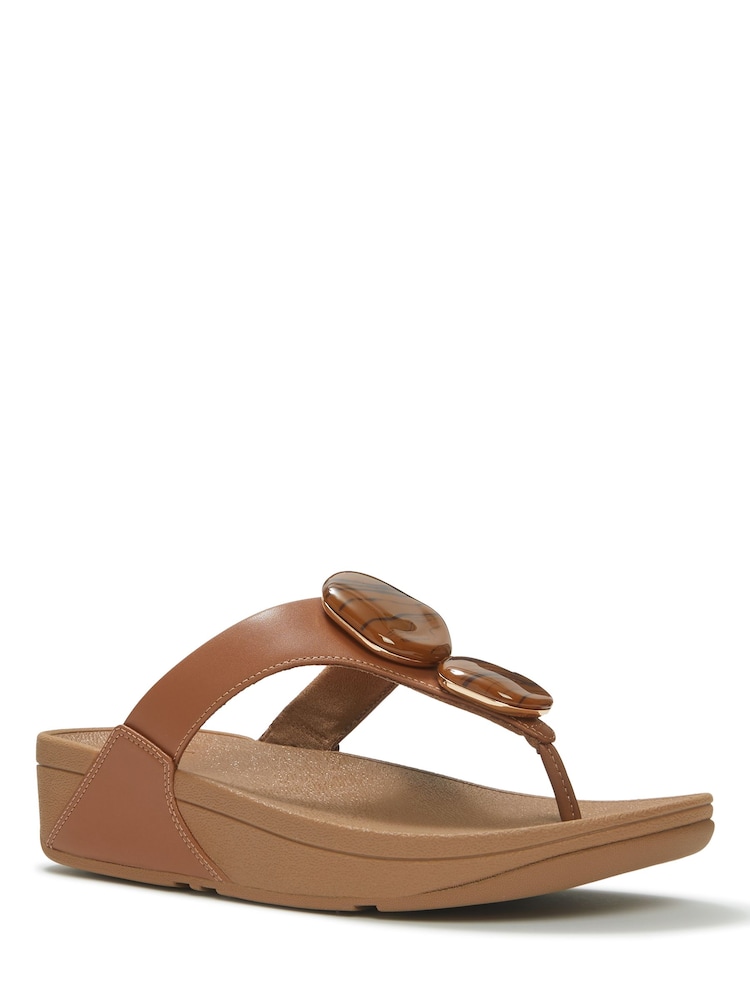 FitFlop Brown Lulu Marbled Stone Toe Post Sandals - Image 8 of 8 FitFlop Brown Lulu Marbled Stone Toe Post Sandals - Image 8 of 8