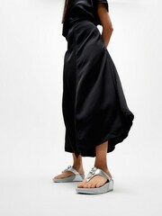 FitFlop Silver Lulu Ultra Jewel Metallic Toe Post Sandals - Image 1 of 5