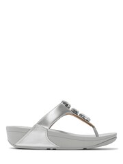 FitFlop Silver Lulu Ultra Jewel Metallic Toe Post Sandals - Image 2 of 5