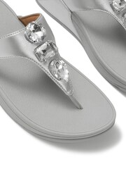 FitFlop Silver Lulu Ultra Jewel Metallic Toe Post Sandals - Image 5 of 5