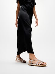 FitFlop Silver Gracie Crystal Strappy Back Strap Sandals - Image 3 of 8