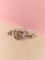 FitFlop Silver Gracie Crystal Strappy Back Strap Sandals - Image 4 of 8