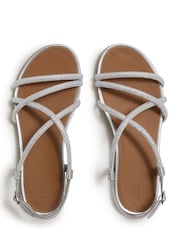 FitFlop Silver Gracie Crystal Strappy Back Strap Sandals - Image 7 of 8