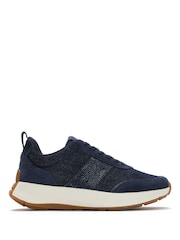 FitFlop Blue F-Mode Flow Crystal Denim/Suede Sneakers - Image 1 of 4