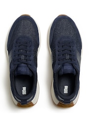 FitFlop Blue F-Mode Flow Crystal Denim/Suede Sneakers - Image 3 of 4