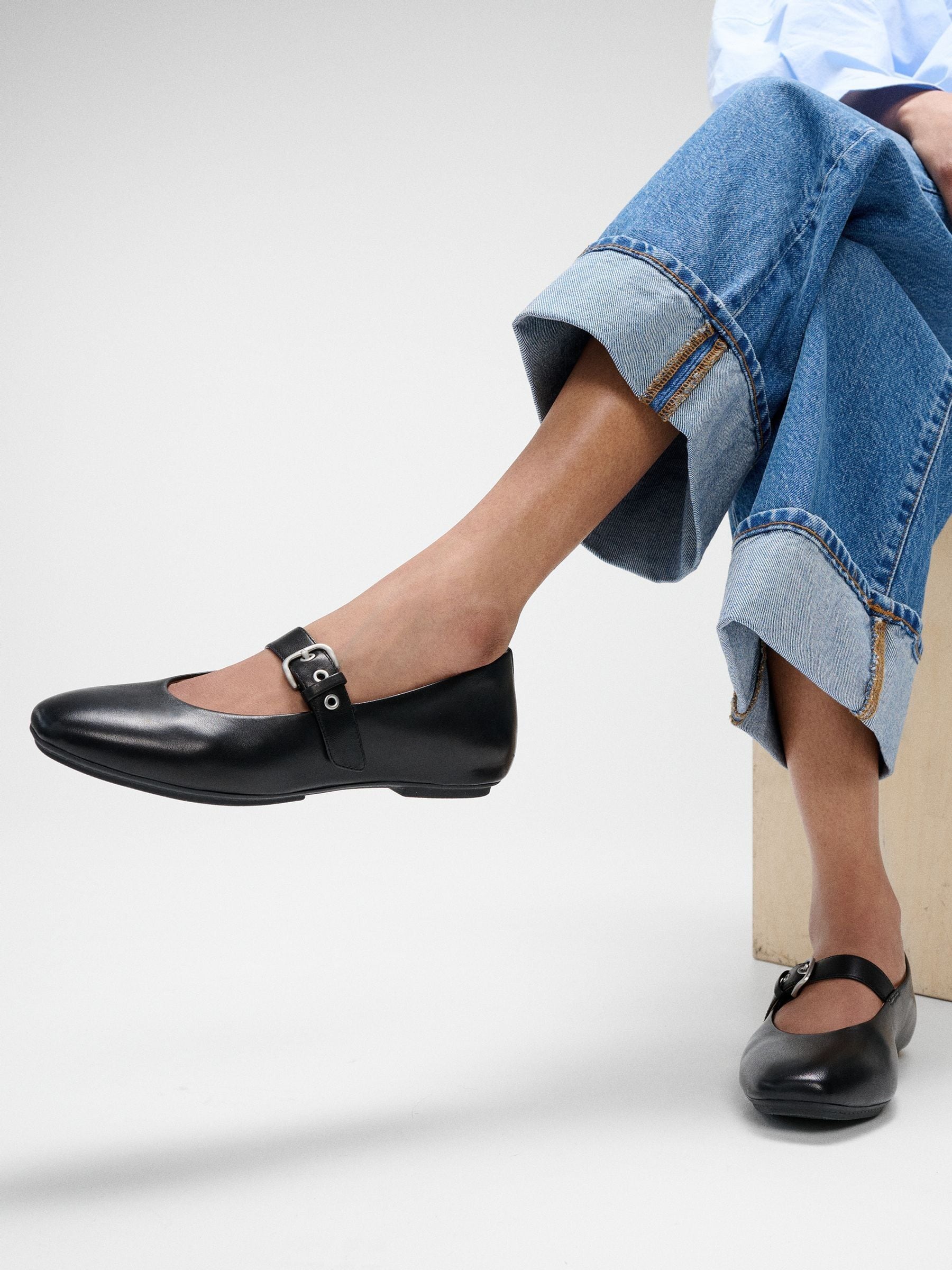 Buy FitFlop Black Delicato Leather Mary Jane Shoes from Next South