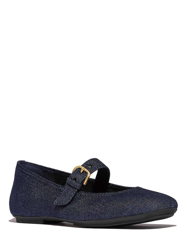FitFlop Blue Delicato Denim Mary Janes Shoes - Image 2 of 4 FitFlop Blue Delicato Denim Mary Janes Shoes - Image 2 of 4