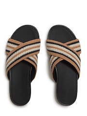 Negru - FitFlop Gracie Stripe-Webbing Cross Slides - Imaginea 2 din 3