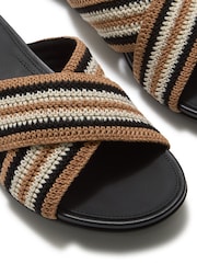 Negru - FitFlop Gracie Stripe-Webbing Cross Slides - Imaginea 3 din 3