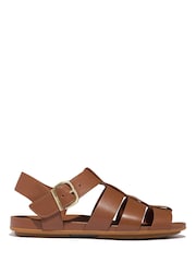 FitFlop Brown Gracie Leather Fisherman Sandals - Image 4 of 7