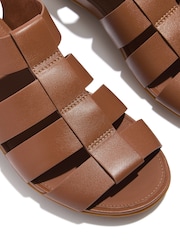 FitFlop Brown Gracie Leather Fisherman Sandals - Image 6 of 7