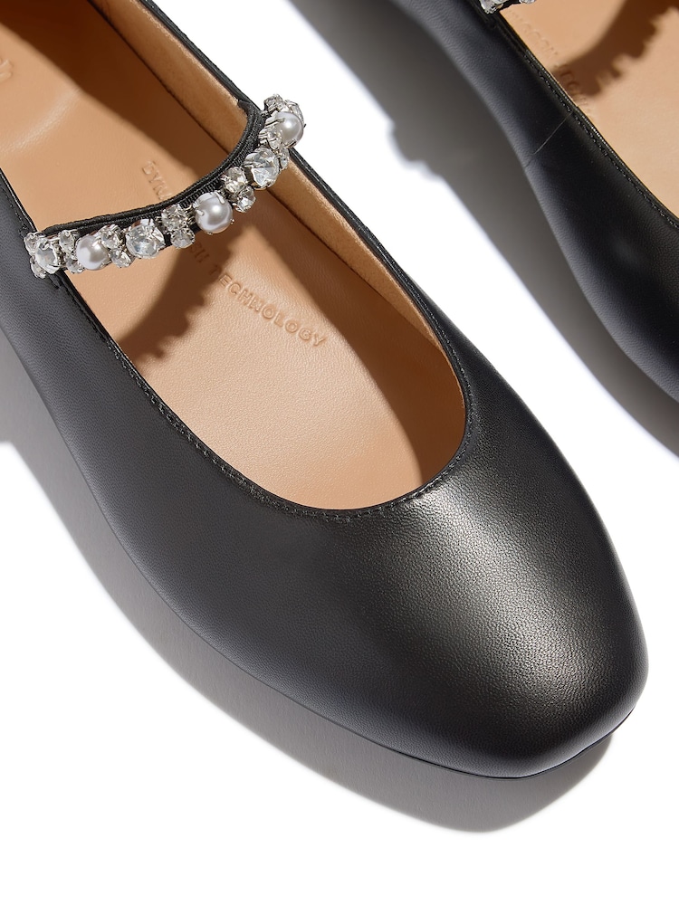 FitFlop Black Delicato Pearls-And-Crystal Leather Ballet Flats - Image 5 of 5 FitFlop Black Delicato Pearls-And-Crystal Leather Ballet Flats - Image 5 of 5