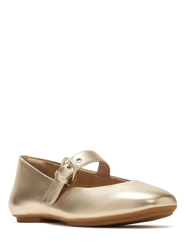 FitFlop Gold Delicato Leather Mary Jane Shoes - Image 4 of 4