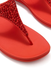FitFlop Red Solay Mixed-Crystal Toe-Post Sandals - Image 4 of 4