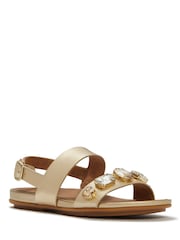 FitFlop Shimmer Silver Gracie Ultra Jewel Leather Back Strap Sandals - Image 4 of 4