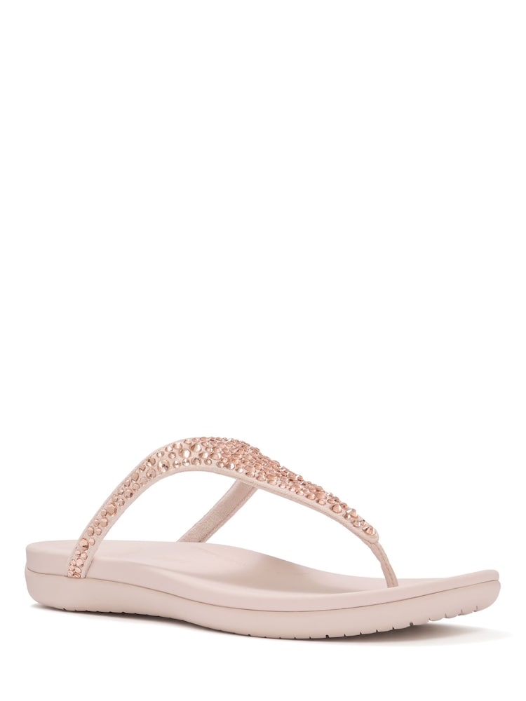 FitFlop Pink Solay Mixed-Crystal Toe-Post Sandals - Image 2 of 3