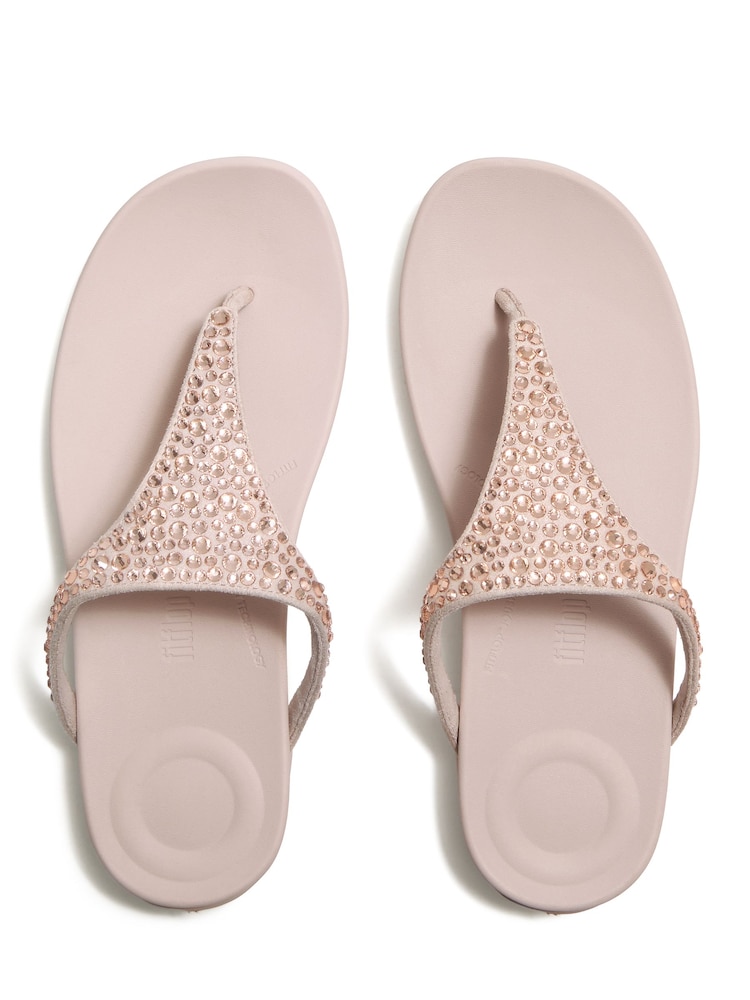 FitFlop Pink Solay Mixed-Crystal Toe-Post Sandals - Image 3 of 3