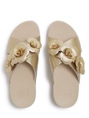FitFlop Silver Lulu Flower Cross Slides - Image 2 of 4