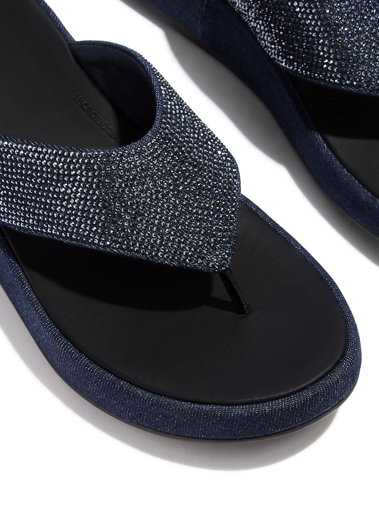 FitFlop Blue F-Mode Toe Post - Denim And Hotfix Sandals - Image 7 of 7 FitFlop Blue F-Mode Toe Post - Denim And Hotfix Sandals - Image 7 of 7