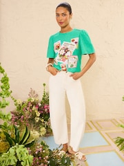 Love & Roses x RHS Green Seedpacket Print Jersey T-Shirt - Image 3 of 5