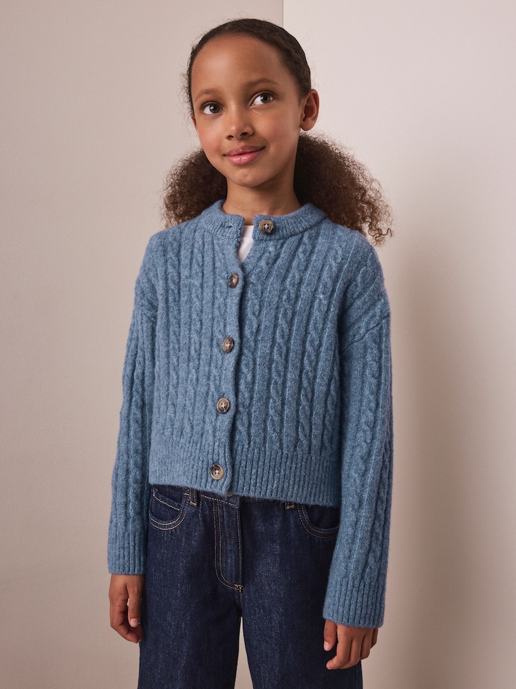 Blue Cable Cardigan (3-16yrs) - Image 1 of 7