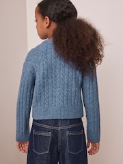 Blue Cable Cardigan (3-16yrs) - Image 3 of 7