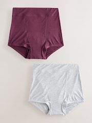 Grey/Purple Short Medium Flow Period Ultimate Comfort Knickers 2 Pack - Image 1 of 8