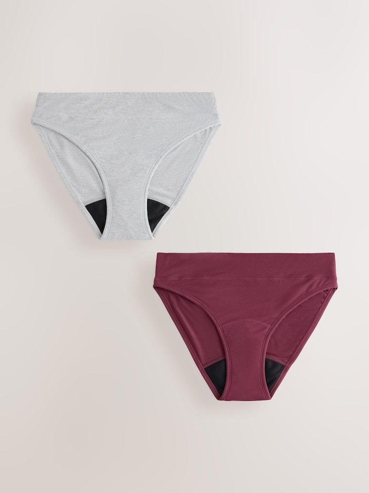Gray/Lila - Medium Flow Period Ultimate Comfort na Pantalon 2 Pakete - Larawan 1 ng 5 Gray/Lila - Medium Flow Period Ultimate Comfort na Pantalon 2 Pakete - Larawan 1 ng 5